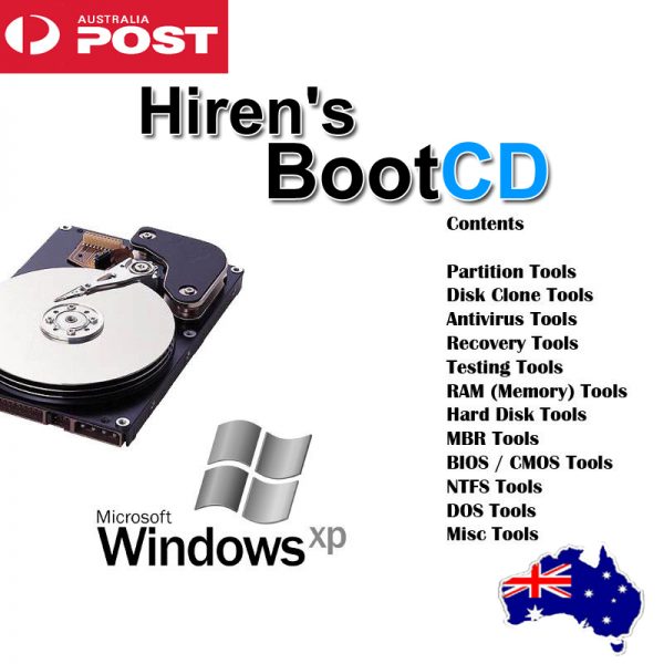 Hiren's Boot CD Computer Repair Software AntiVirus Malware Removal Recover OS
