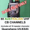 Australian UHF CB (Citizen Band) 80 Channels for QUANSHENG UV-K5(8) - Image 2