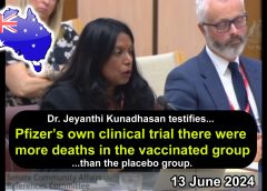 AUSTRALIAN Senate Committee: Pfizer killed more in Vaxxed Group than Placebo Group